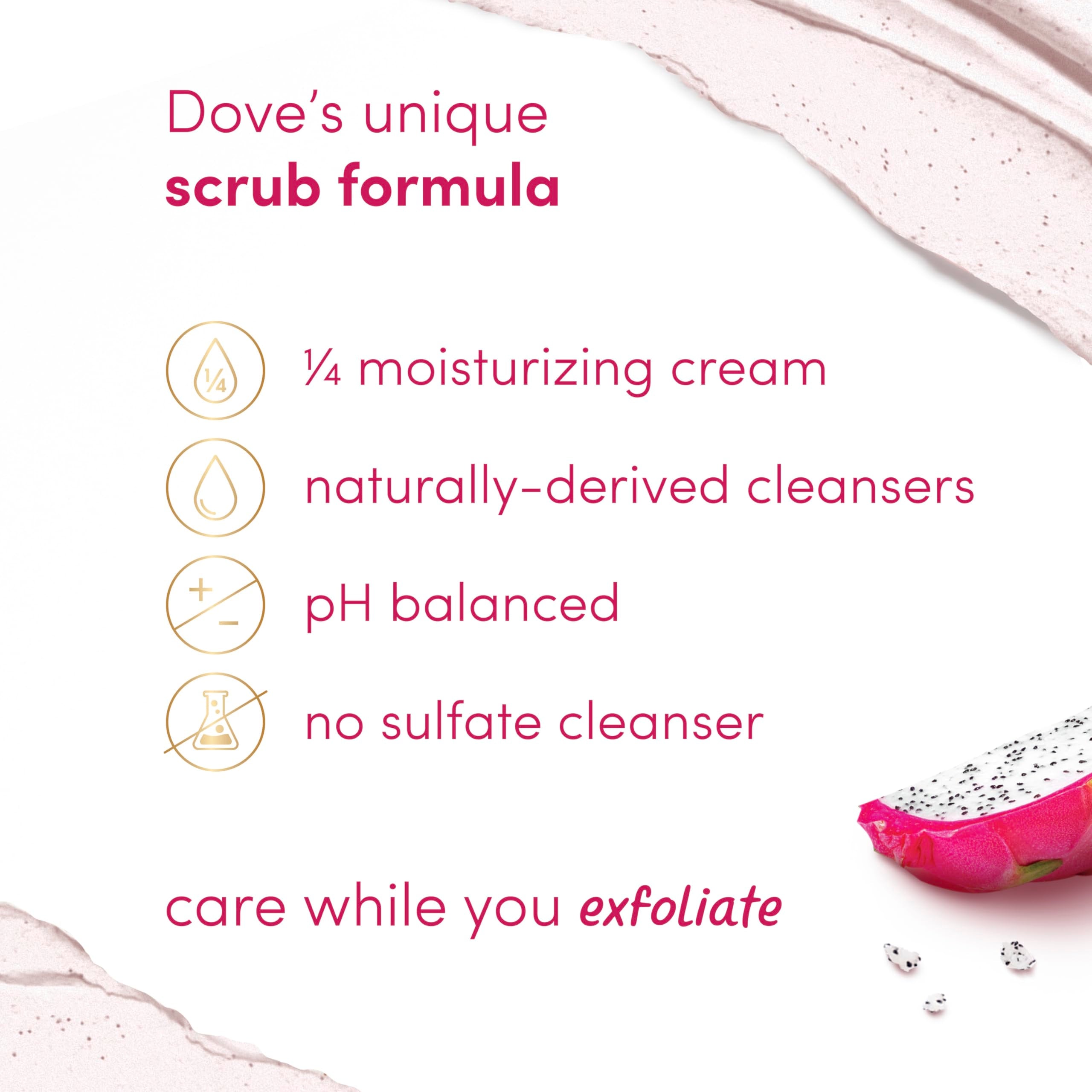 Dove Dragon Fruit Coconut Scrub in shower for daily self-care
