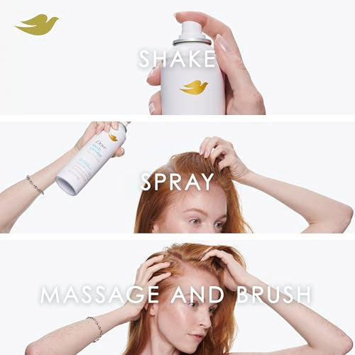 Dove Dry Shampoo Spray brush-out after use for smooth finish