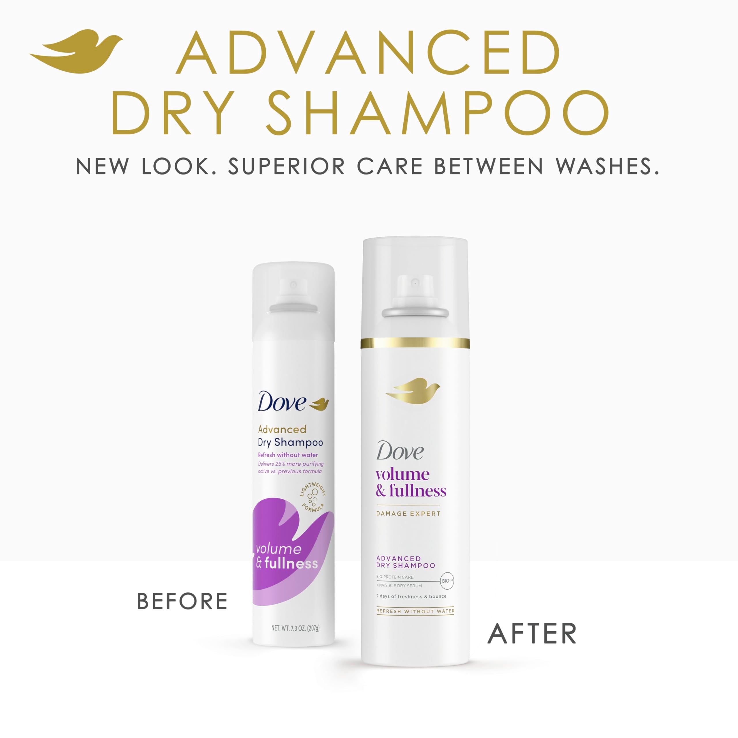 Dove Dry Shampoo Spray brushed through to revive texture