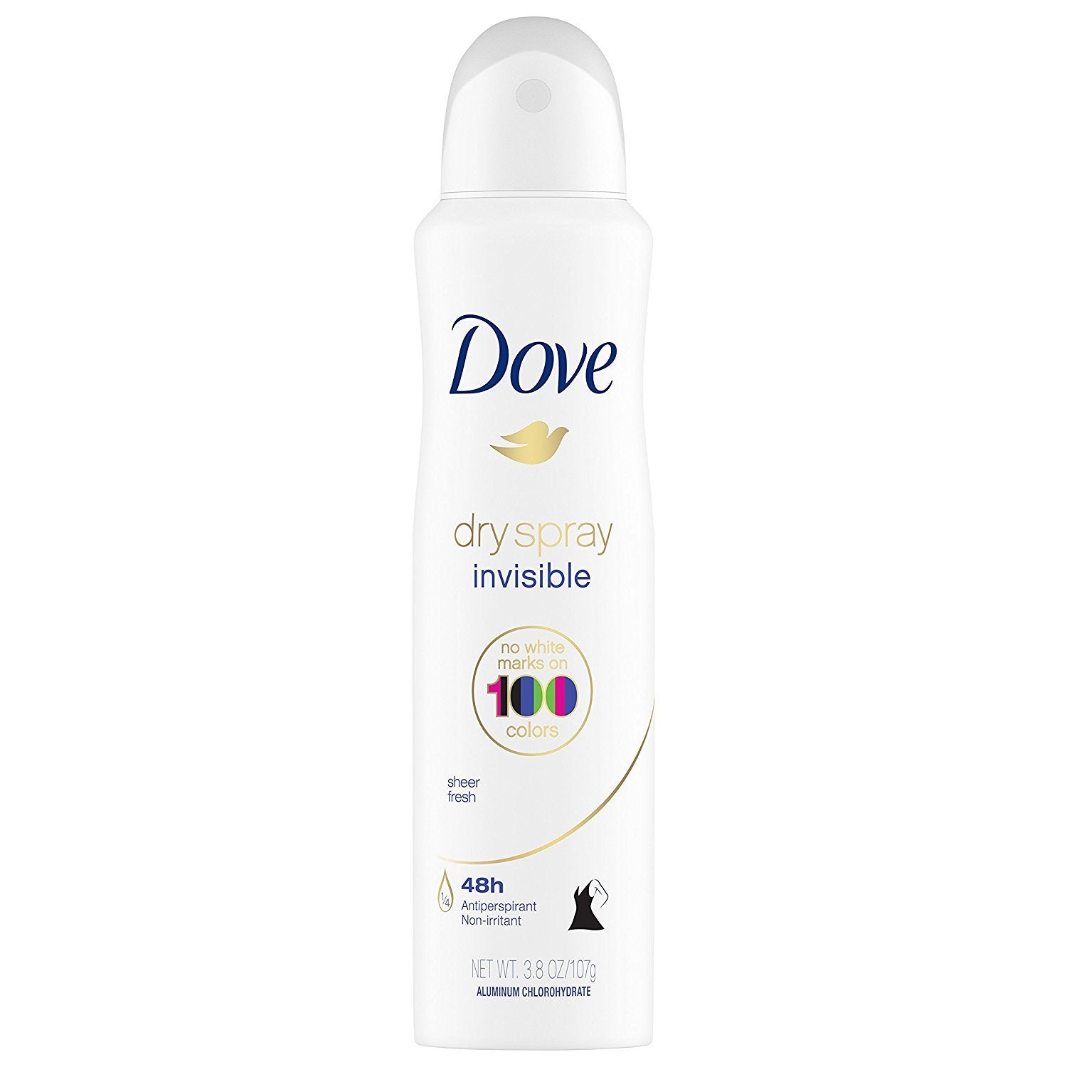Close-up mist from Dove Invisible Sheer Fresh demonstrating quick-dry action.