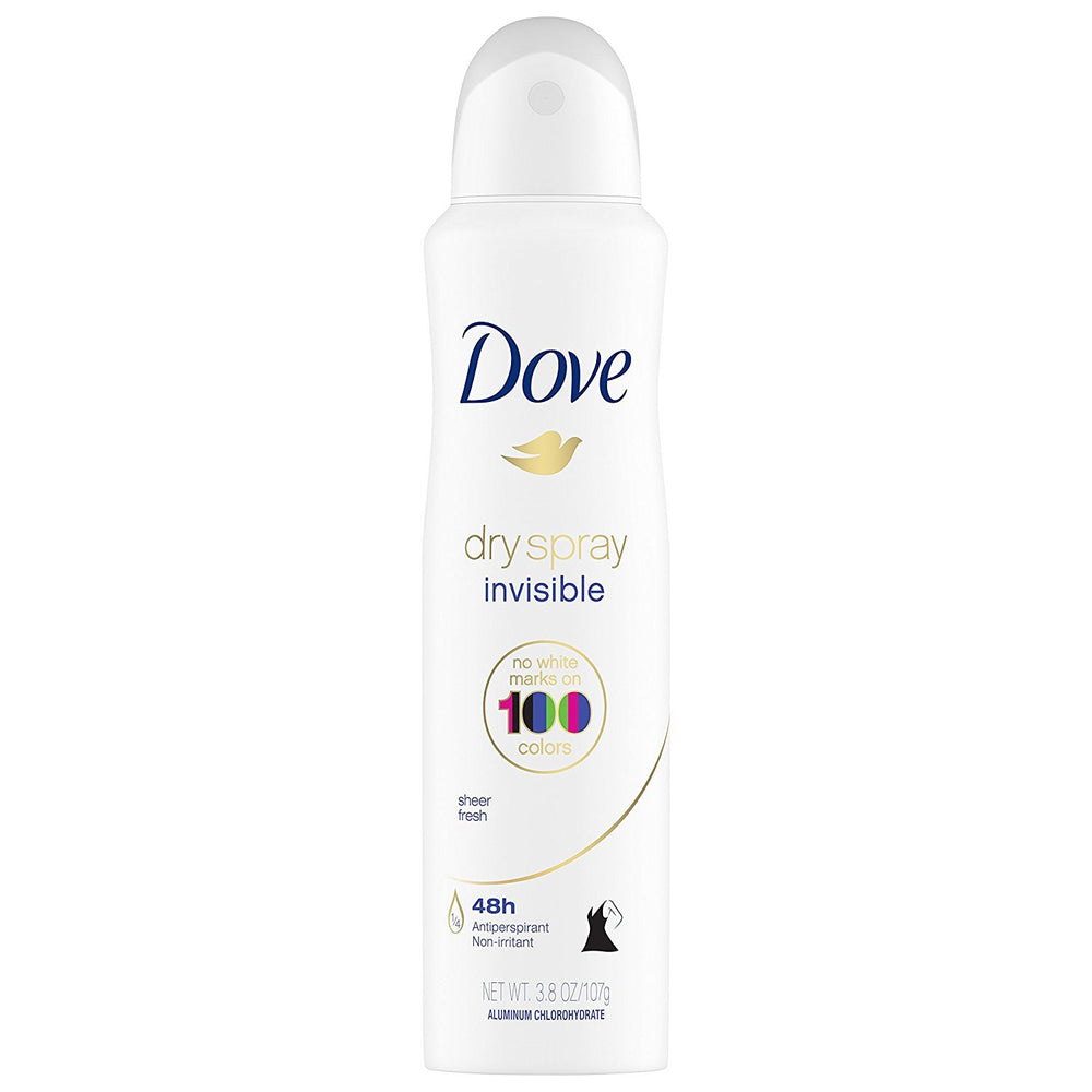 Close-up mist from Dove Invisible Sheer Fresh demonstrating quick-dry action.