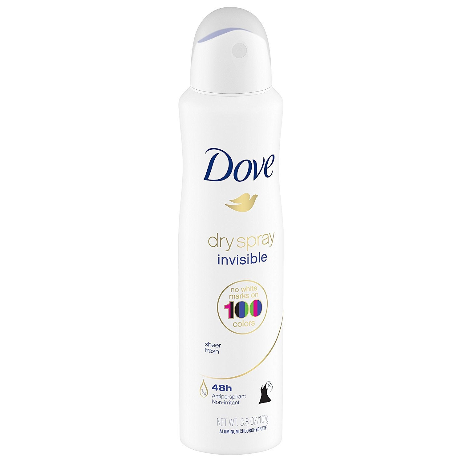 Dove Invisible Sheer Fresh no white marks on colors feature highlighted.