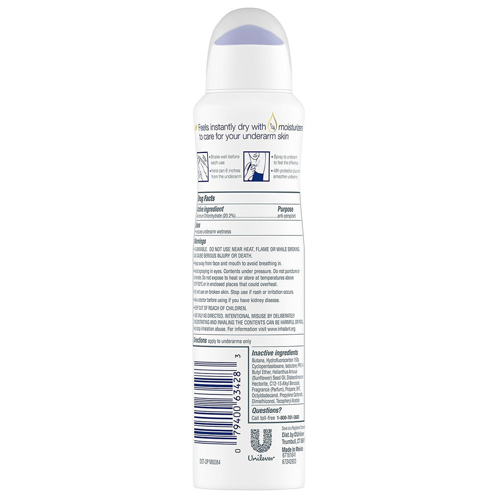 Pack of 3 Dove Invisible Sheer Fresh cans for convenient daily use.
