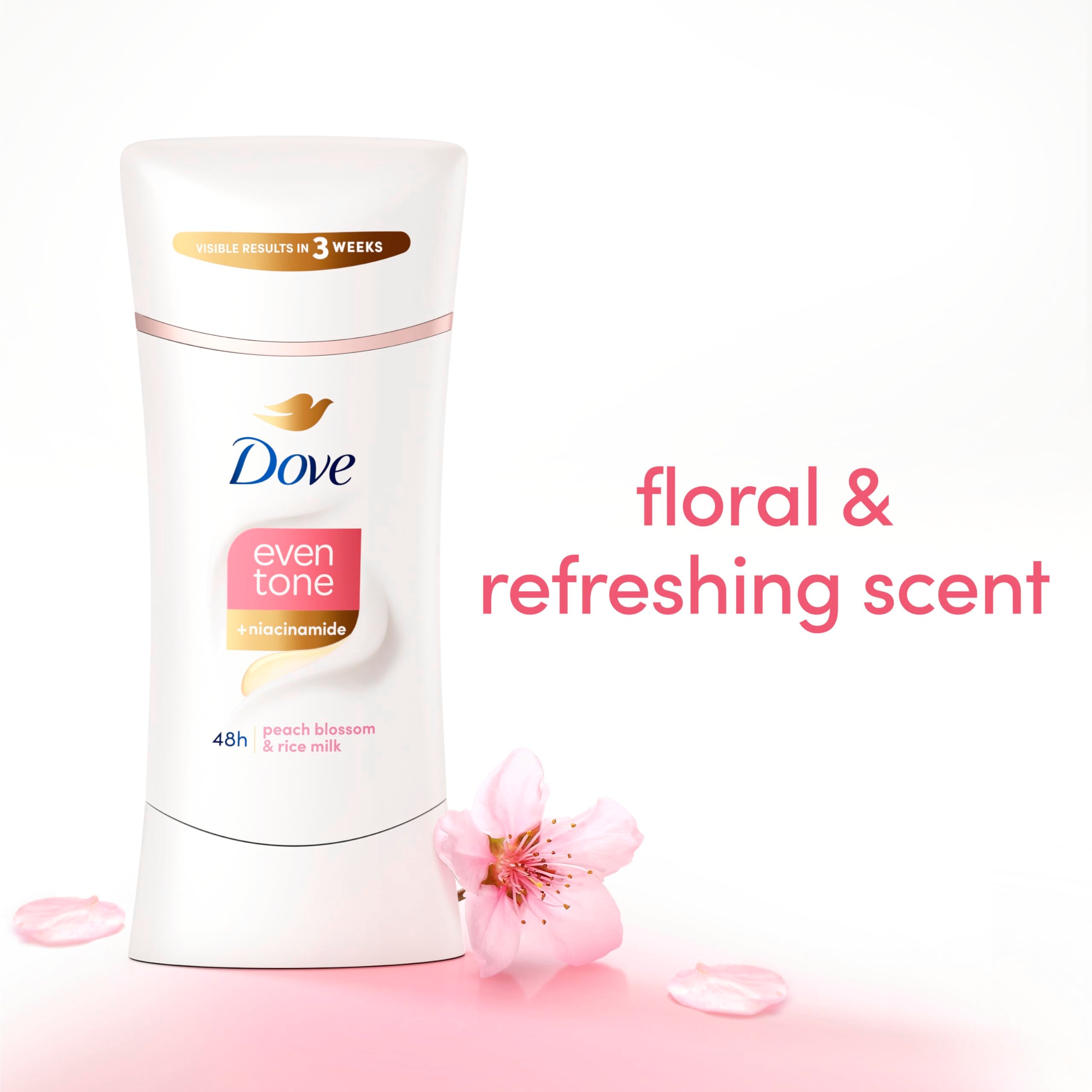 Applying Dove Even Tone Peach Blossom Stick to clean underarms