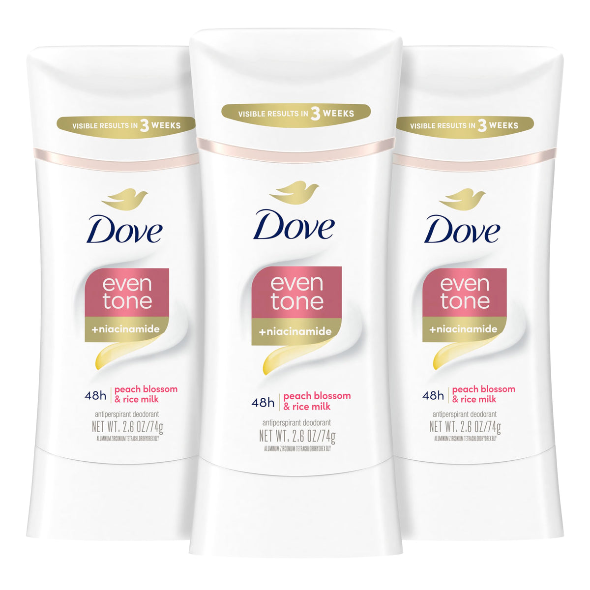 Dove Even Tone Peach Blossom Stick packaging for daily protection