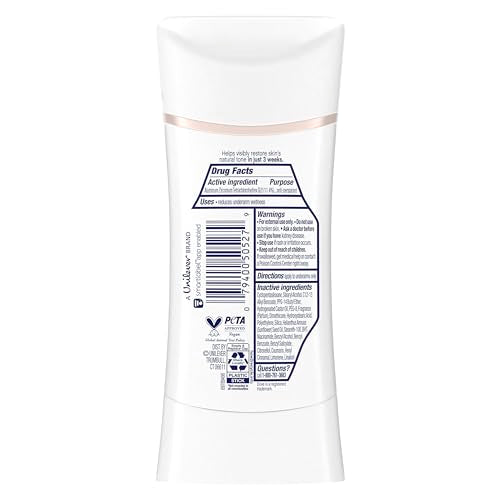 Dove Even Tone restoration over three weeks with niacinamide supports even skin tone.