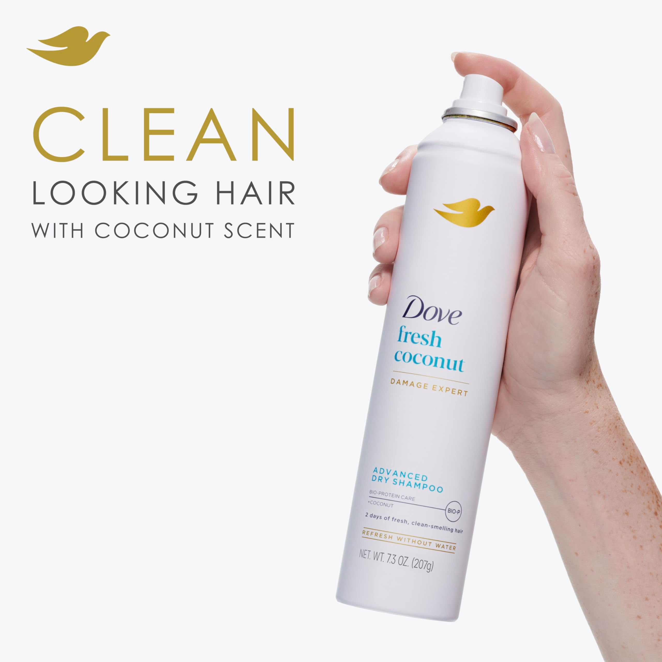 Dove Fresh Coconut scent remains in hair after application.