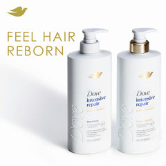 Close-up of Glutamic Amino Serum drop nourishing strands.