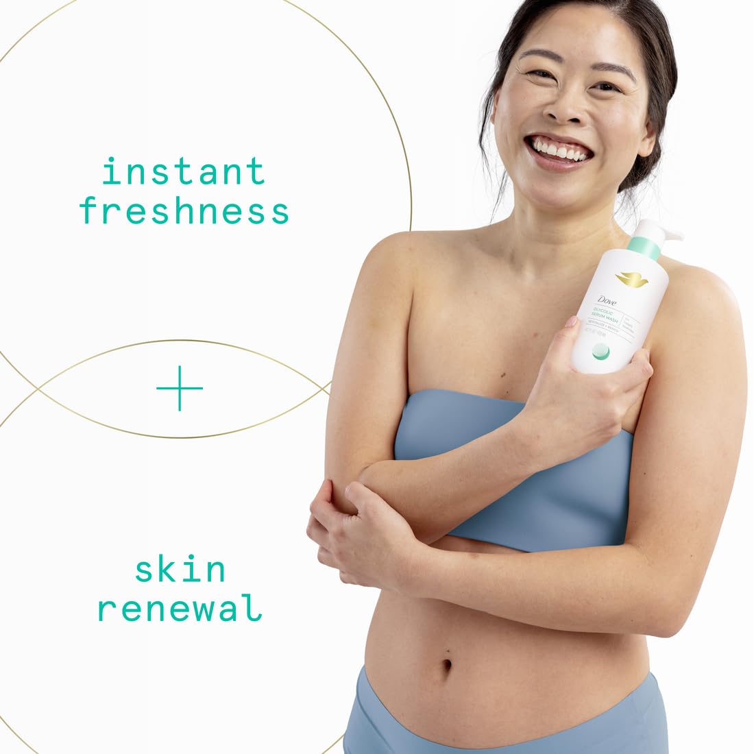 Dove Glycolic Serum Body Wash rich lather and Fresh Waterlily scent