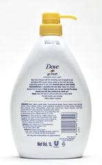 Dove Go Fresh Energize pump bottle showing 1 liter size for daily showers
