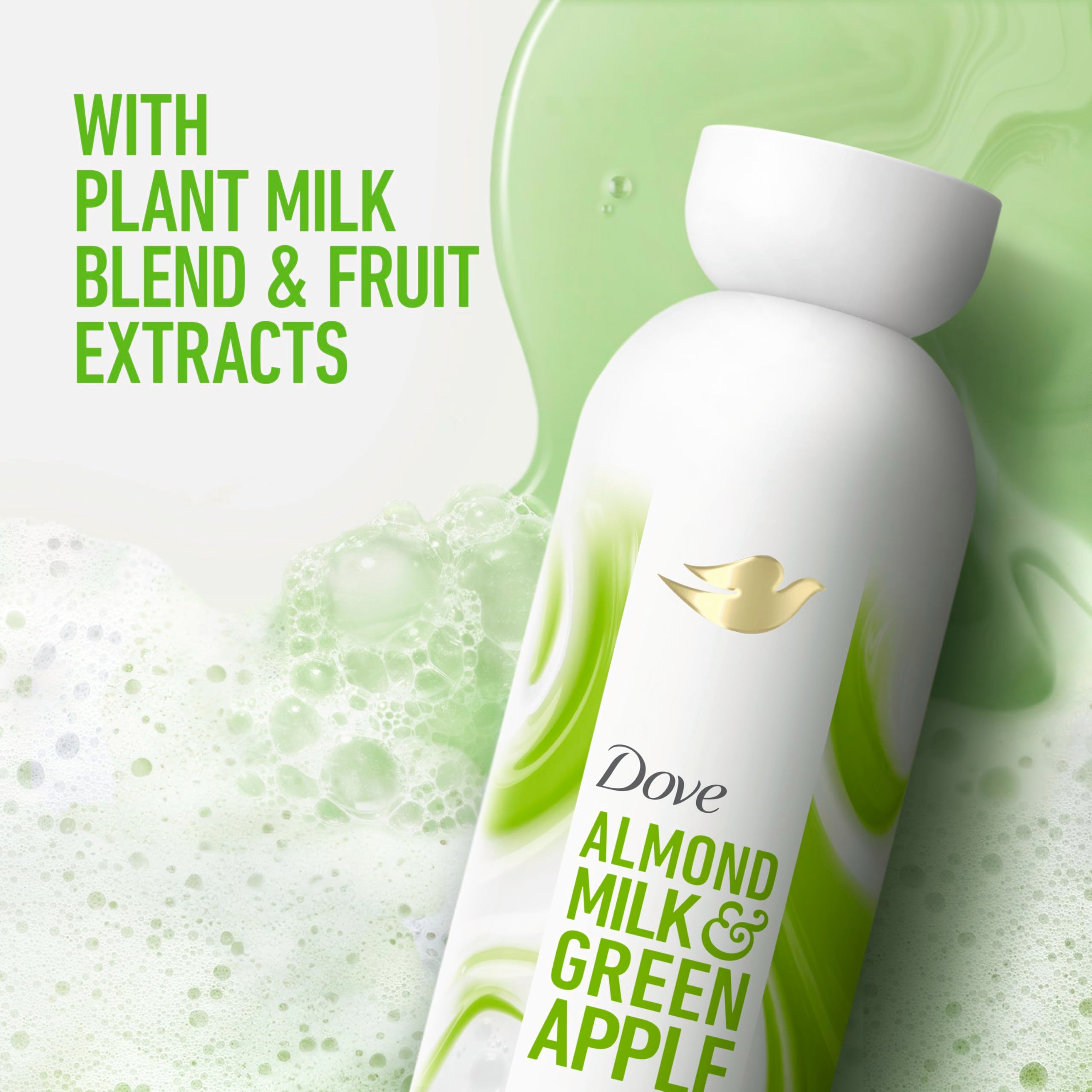 Dove green apple freesia scent evokes refreshing shower experience