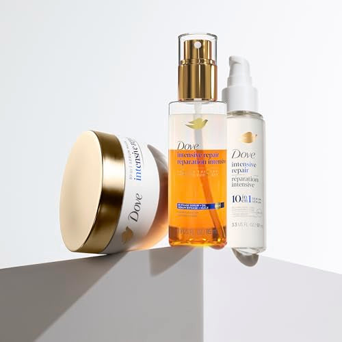 Dove Hair care routine steps shown beside product.
