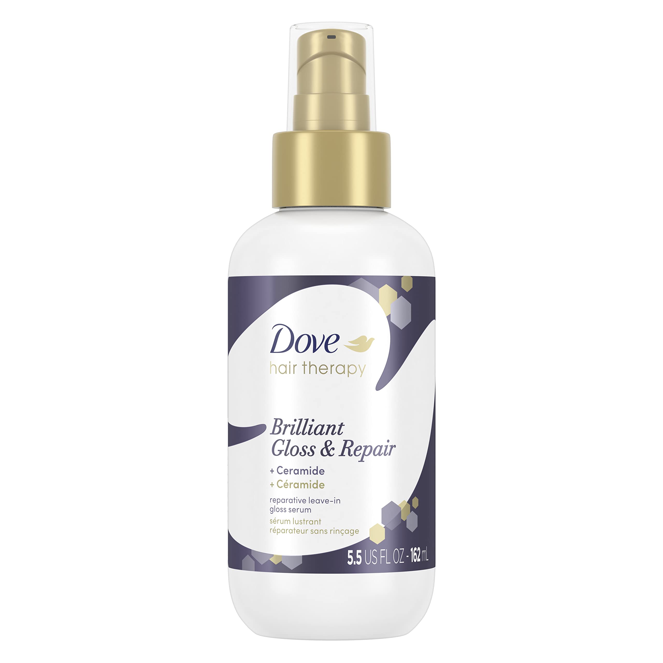 Dove Hair Therapy Leave-In bottle for brilliant gloss and smooth, repaired-looking hair.