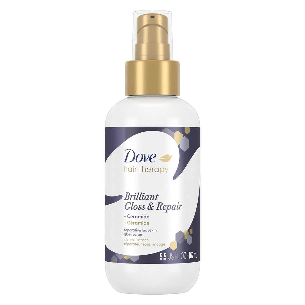 Dove Hair Therapy Leave-In bottle for brilliant gloss and smooth, repaired-looking hair.