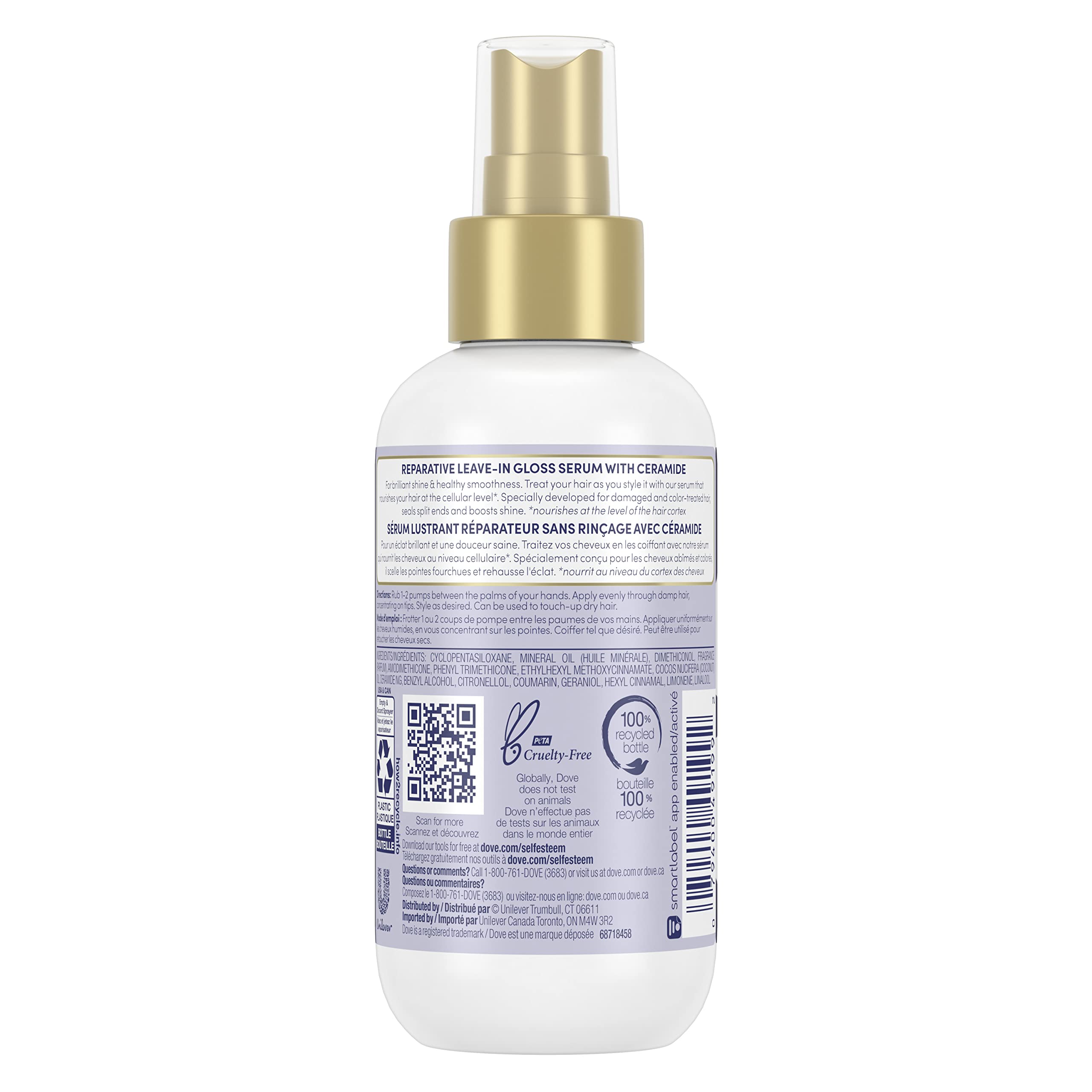 Dove Hair Therapy Leave-In spray delivering soft shine and easy styling.