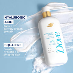 Dove Hydration Boost velvety foam enhances shower luxury