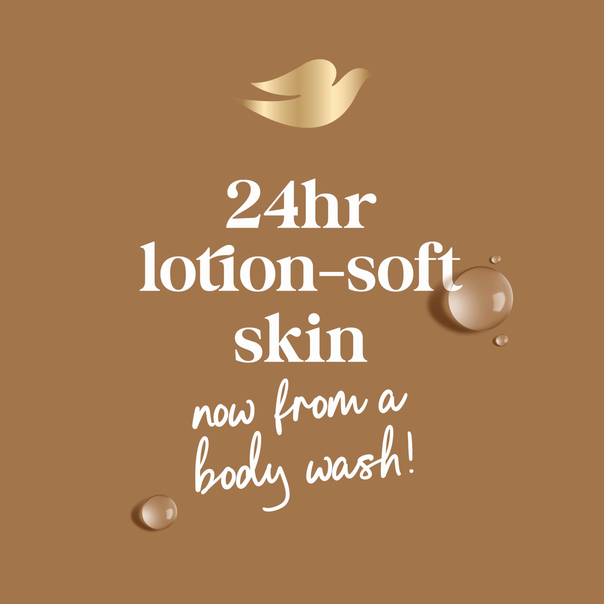 Dove Indulge shower foam application shows rich lather on skin