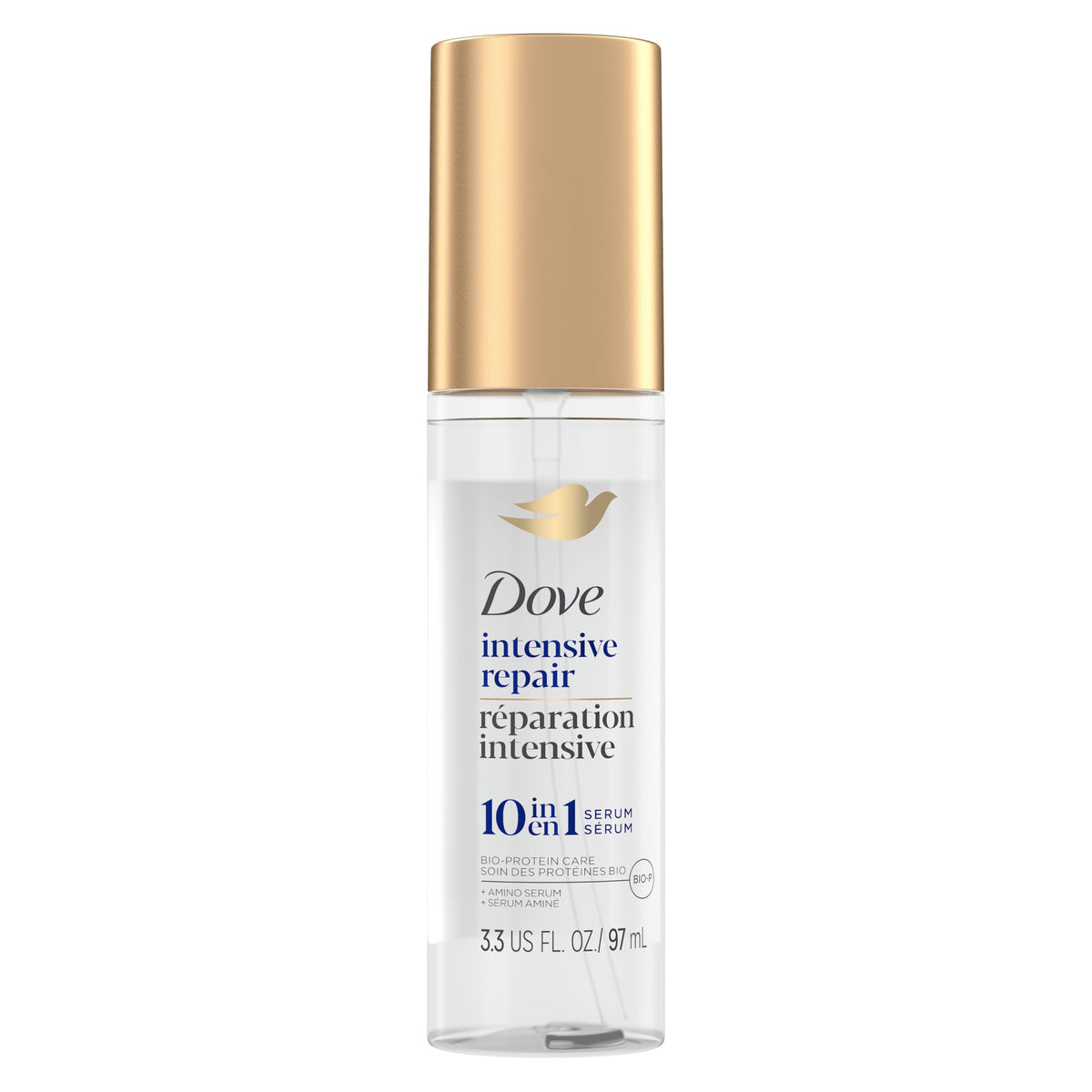 Dove Intensive Repair bottle pour shows easy application for 72H protection