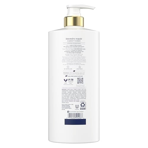 Dove Intensive Repair conditioner label close-up highlighting Bio-Protein Care technology