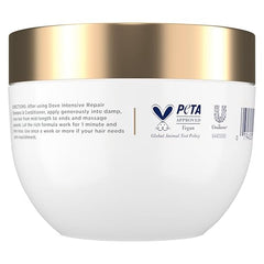 Dove Intensive Repair serum mask application on damp hair supports moisture.