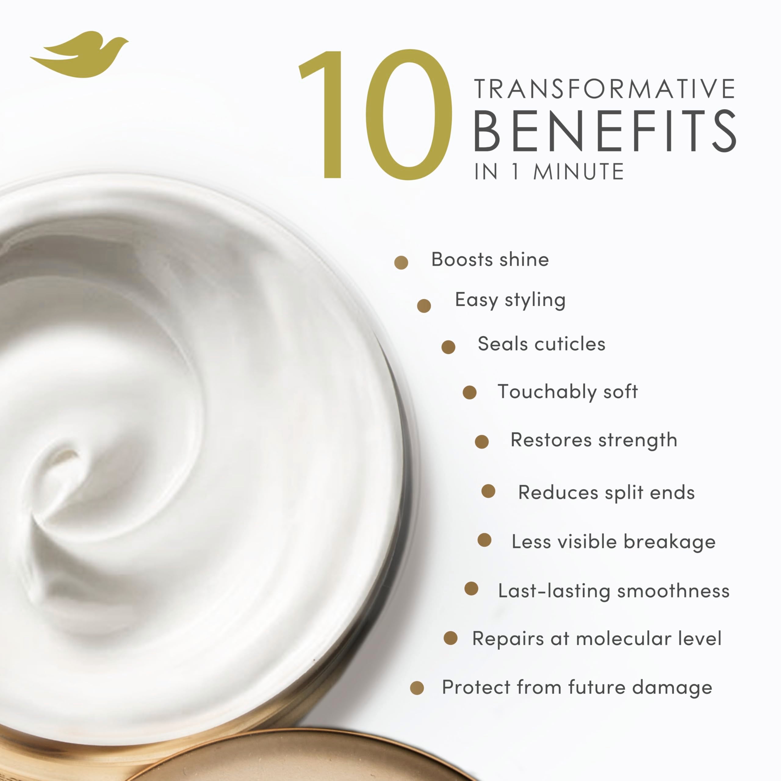 Dove Intensive Repair texture closeup reveals creamy, luxurious conditioning.