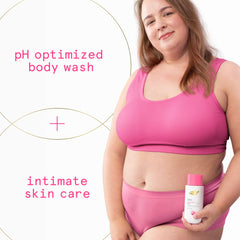 Dove Intimate Wash clear formula ensures unscented comfort for delicate skin.