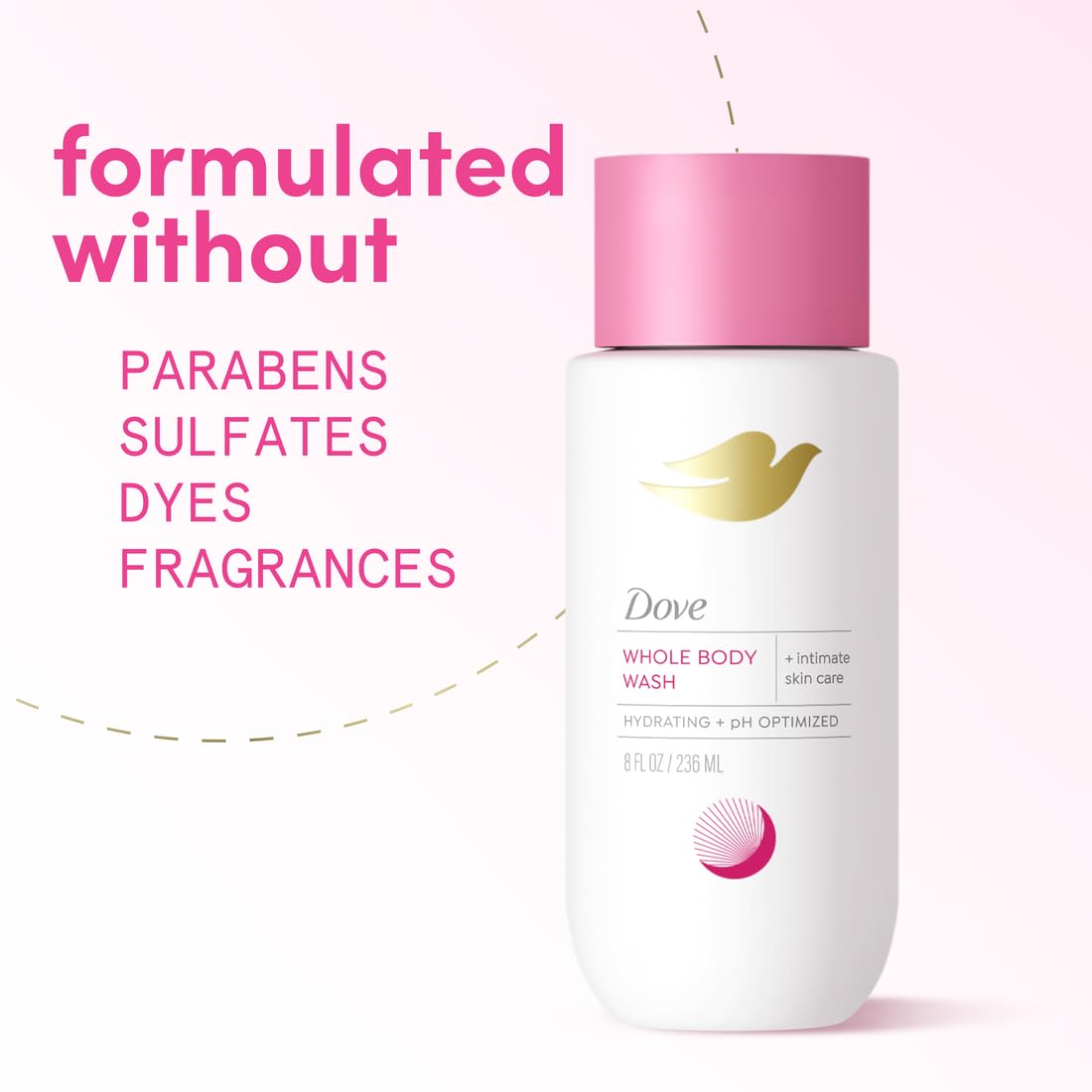 Dove Intimate Wash dermatologist-approved seal supports skin safety.