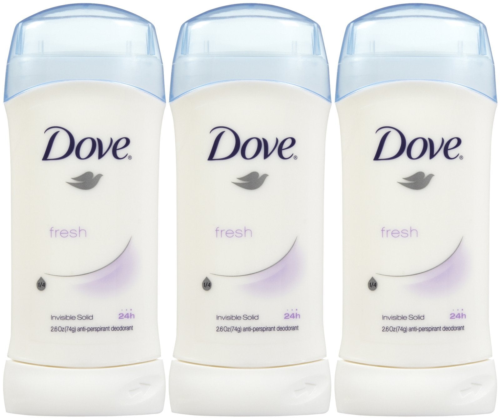 Dove Invisible Solid Fresh stick with pomegranate and lemon verbena scent for daily protection.