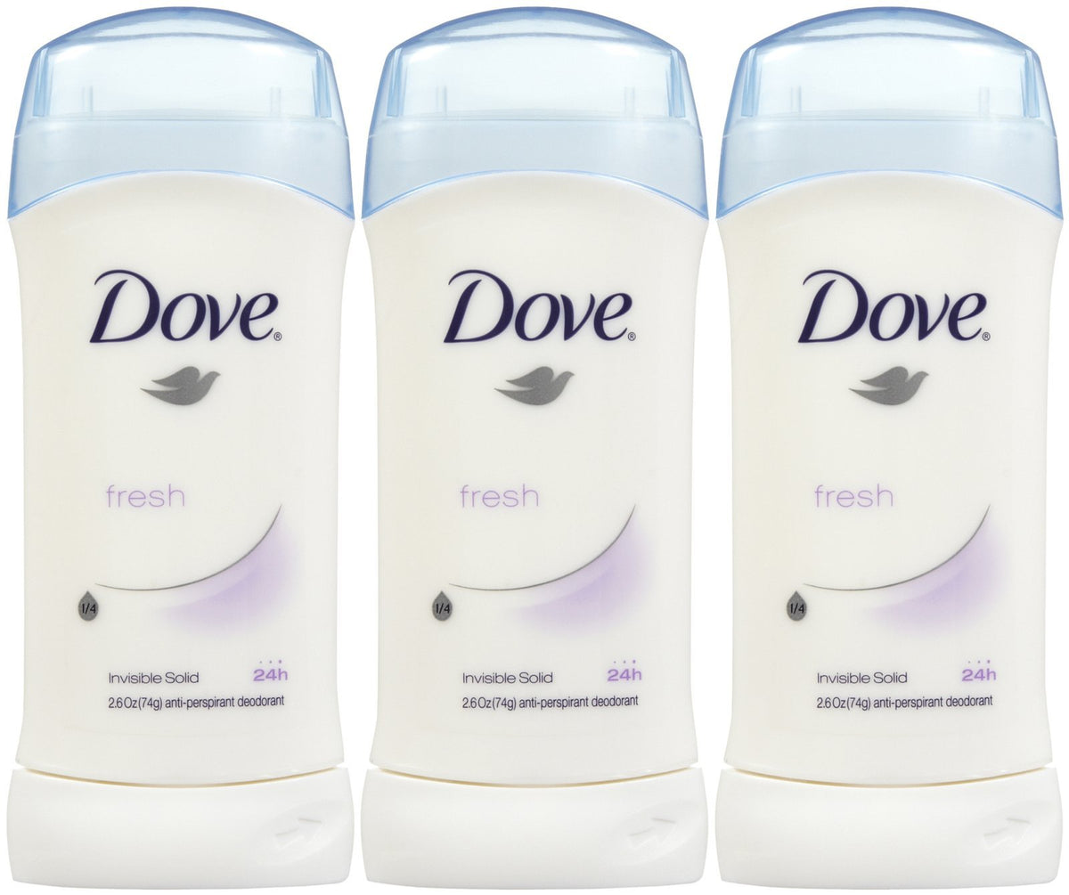 Dove Invisible Solid Fresh stick with pomegranate and lemon verbena scent for daily protection.