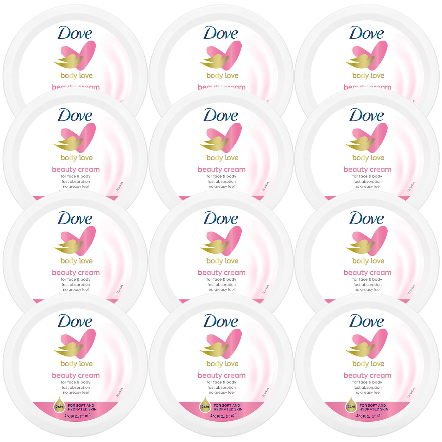 Dove Beauty Lotion jar shows light texture and fast absorption for smooth skin.