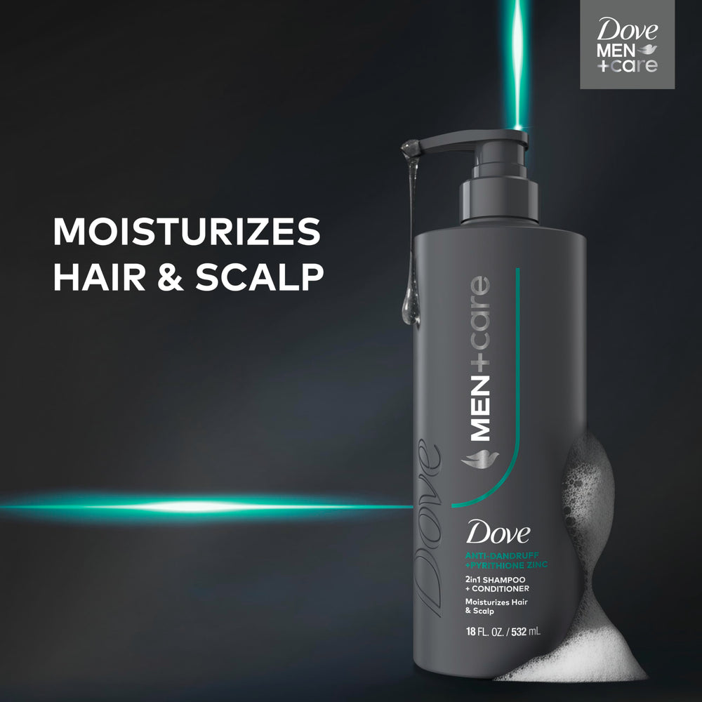 Dove Men+Care 18oz bottle packaging front suggests simple daily use.