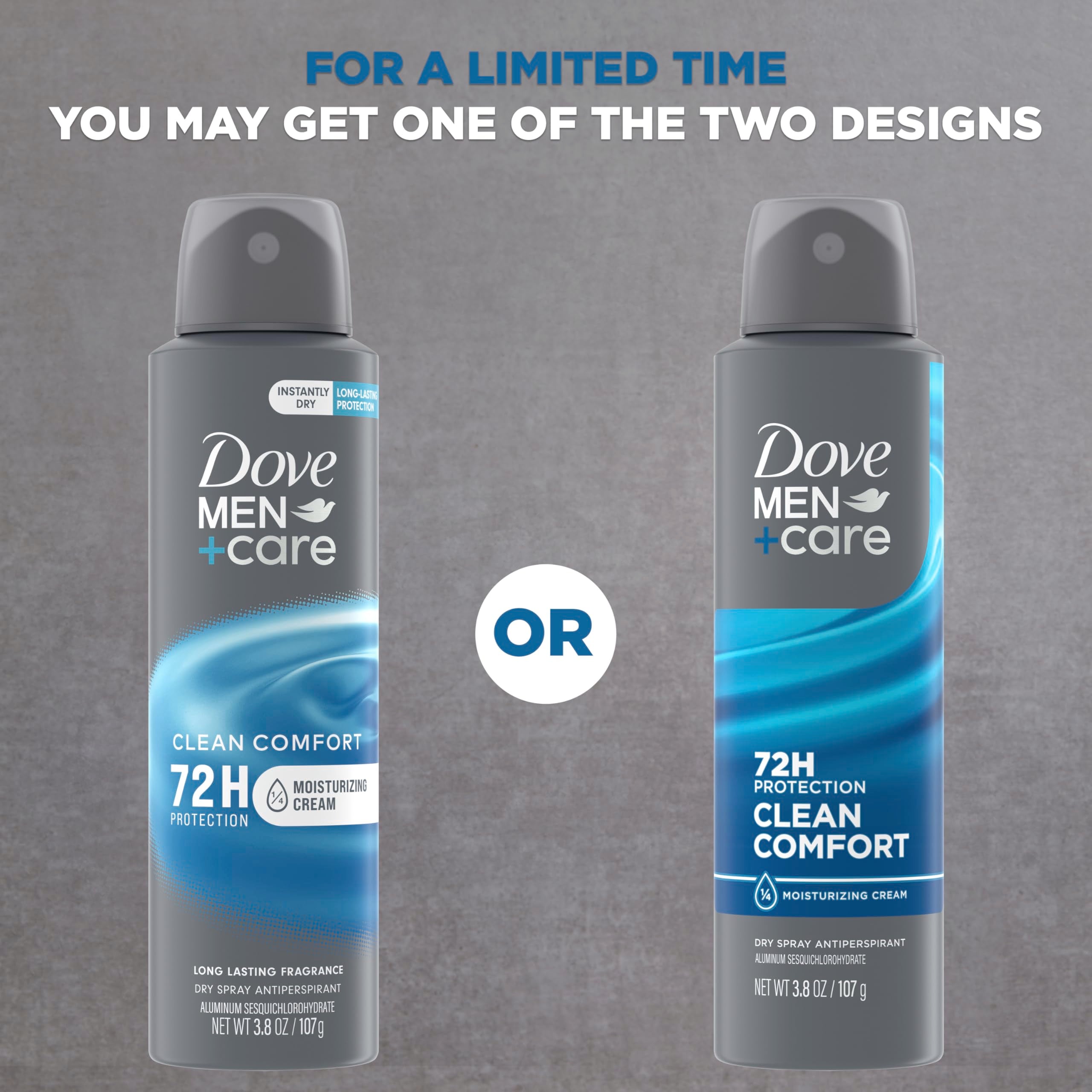 Dove Men+Care 72-hour protection visual highlights long-lasting freshness for daily wear