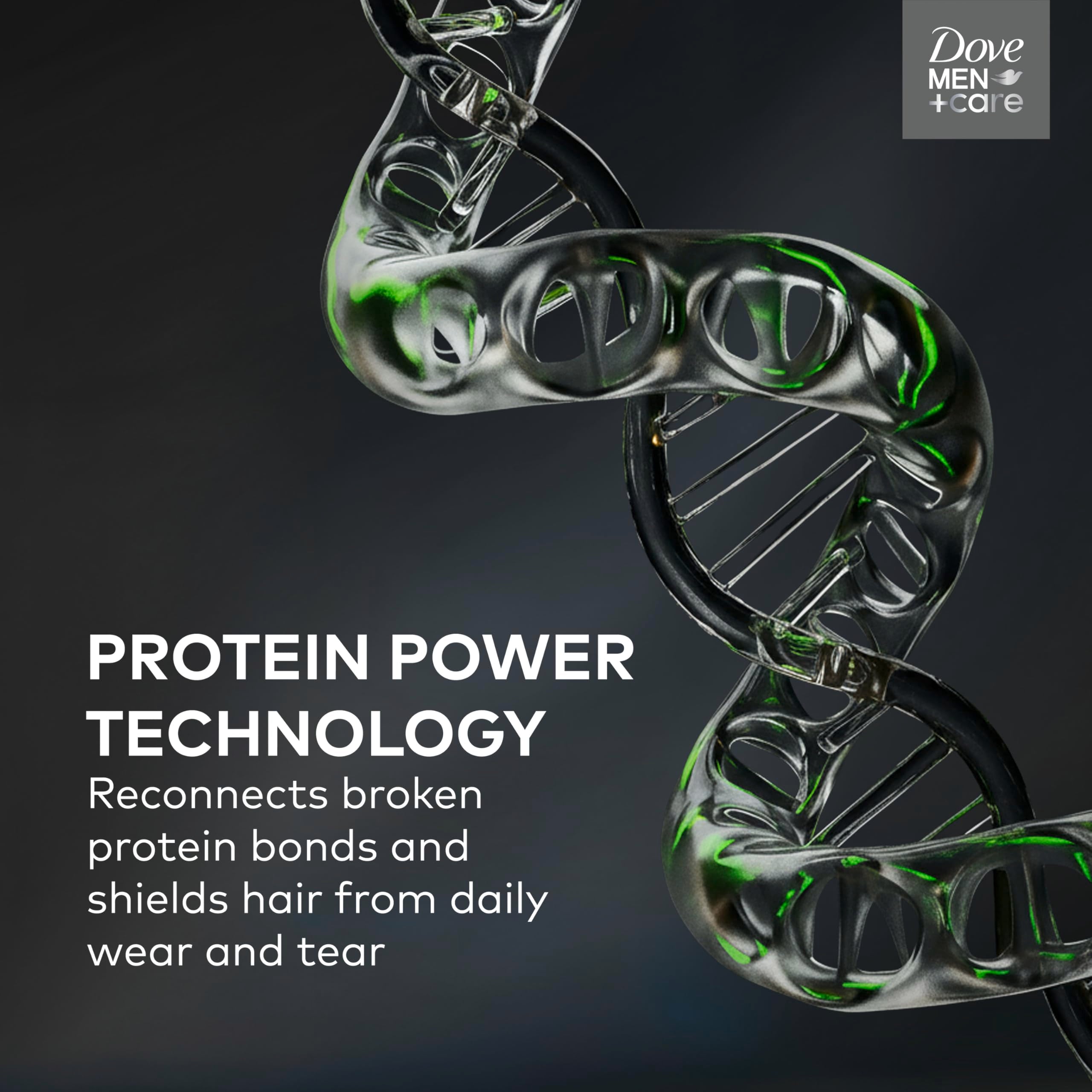 Dove Men+Care caffeine boost image highlights energizing wash.