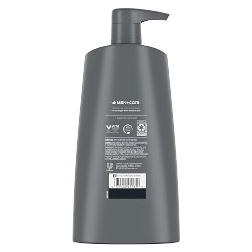 Dove Men+Care label close-up shows caffeine and menthol for cooling