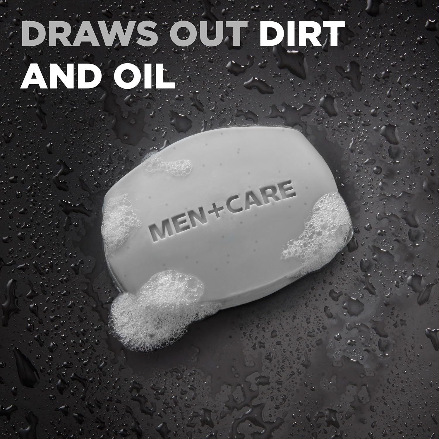 Exfoliating charcoal texture promises smoother skin with Dove bar.