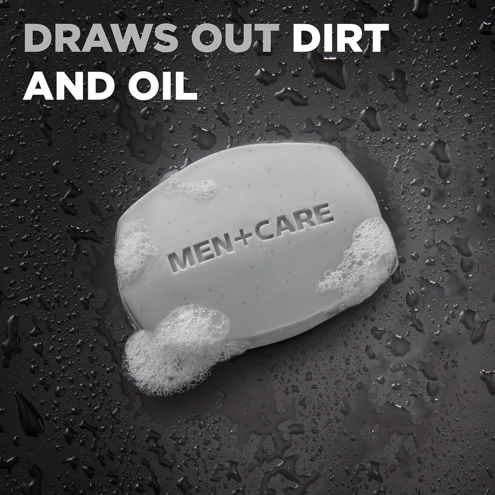 Exfoliating charcoal texture promises smoother skin with Dove bar.