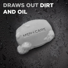 Exfoliating charcoal texture promises smoother skin with Dove bar.