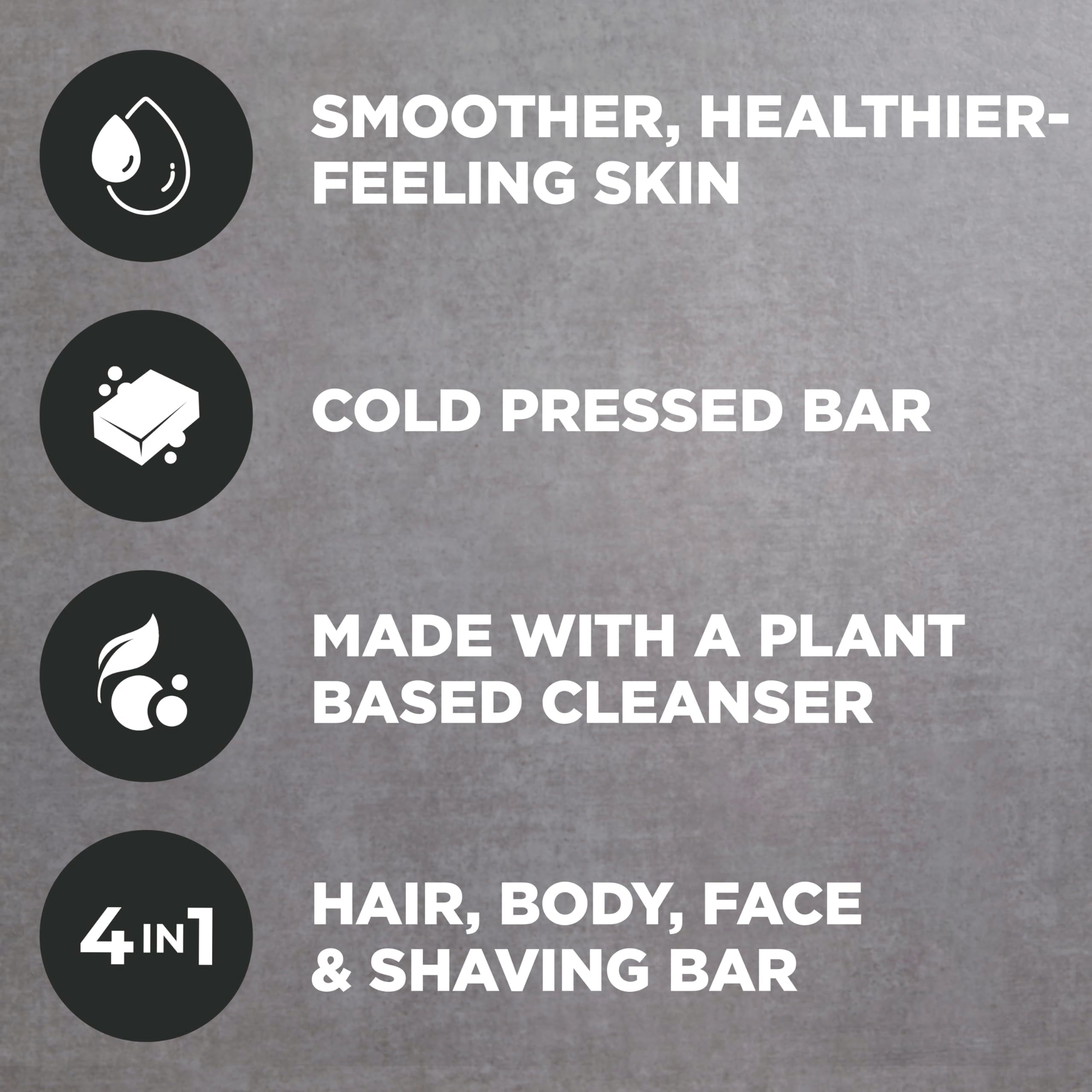 Dove Men+Care cleansing bar plant-based cleanser close-up for gentle cleaning.