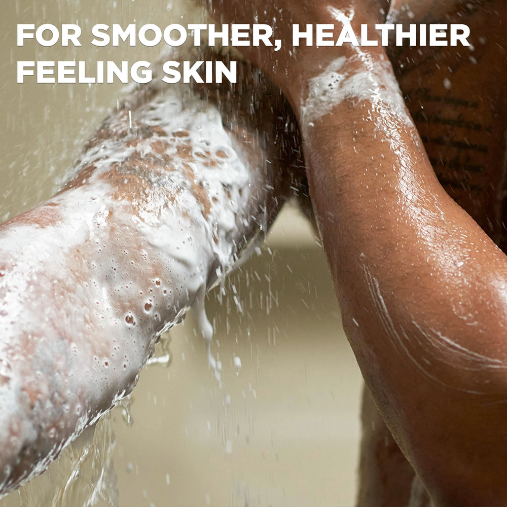 Dove Men+Care cleansing bar shower lather showing refreshing routine.