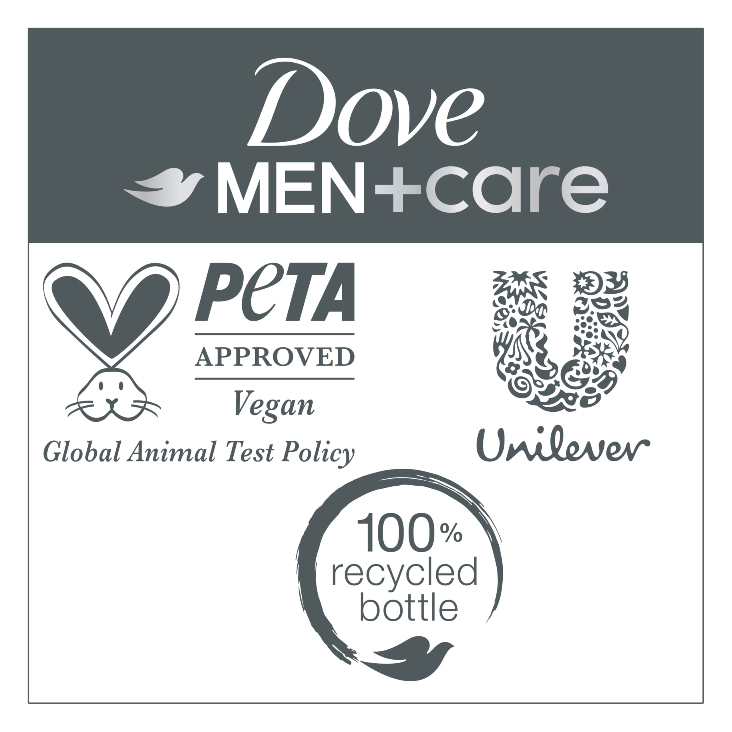 Dove Men+Care cruelty-free badge supports ethical choice.