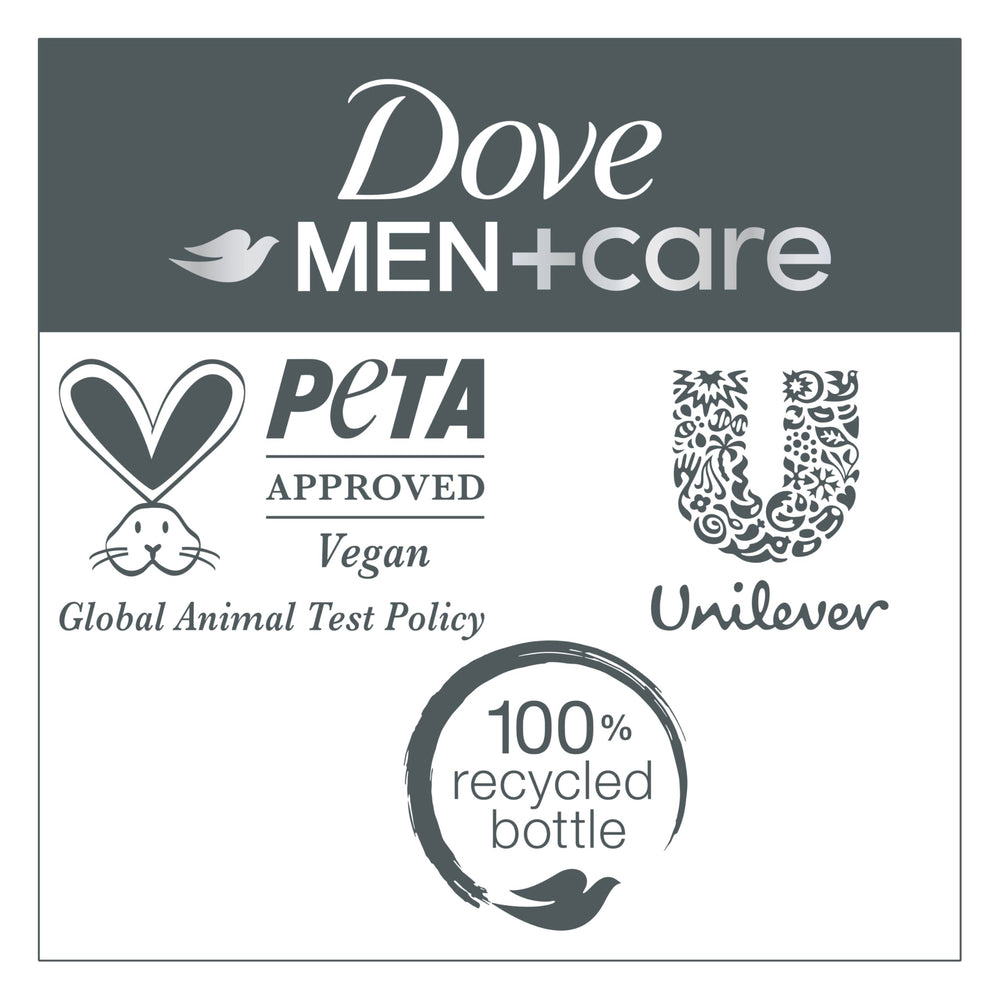 Dove Men+Care cruelty-free badge supports ethical choice.