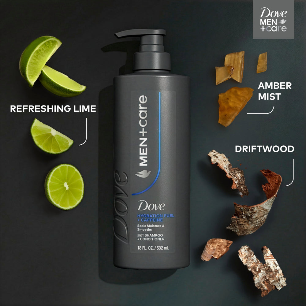 Vegan and cruelty-free Dove Men+Care packaging on bottle