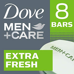 Dove Men+Care Extra Fresh Bar in shower with refreshing lather