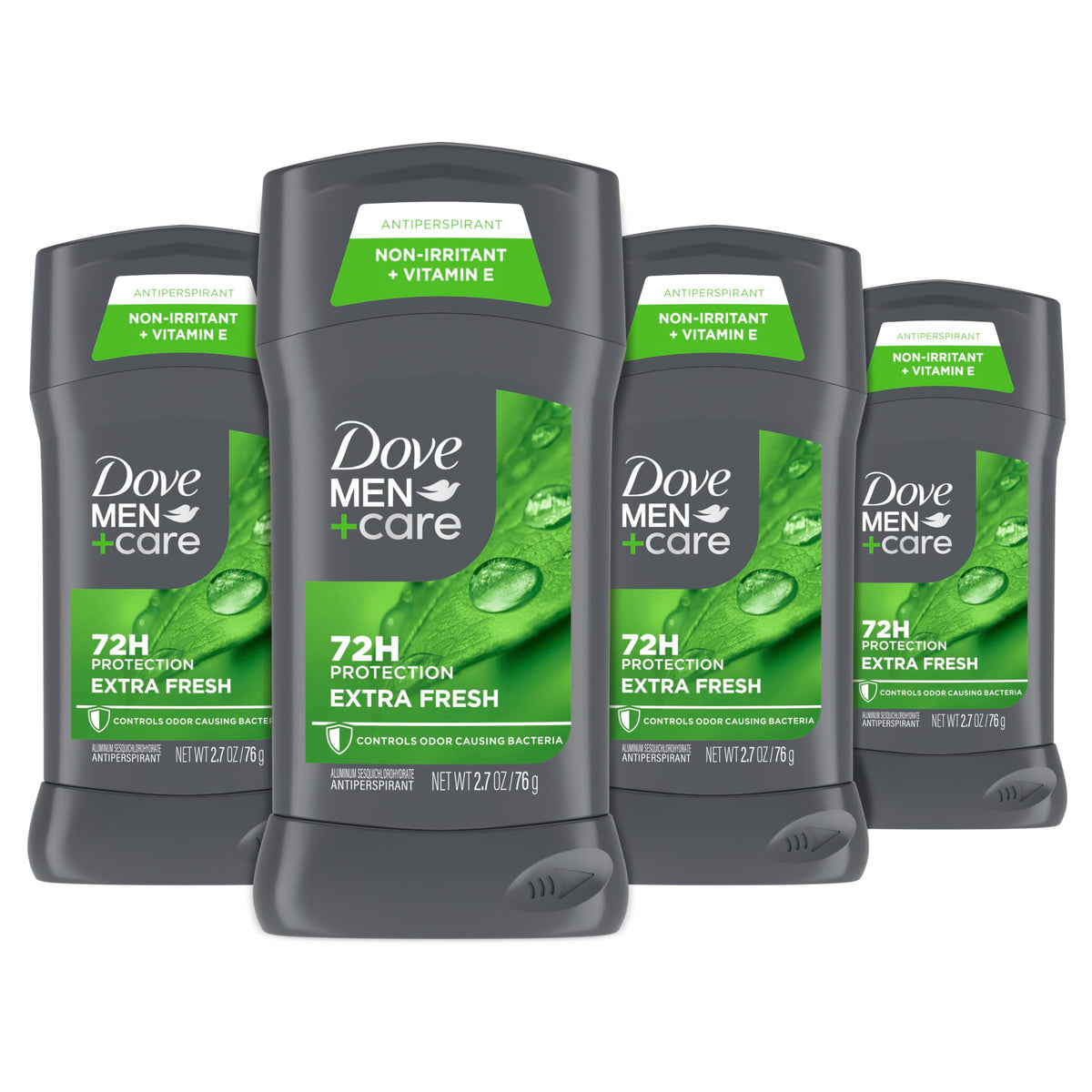 Dove Men+Care Extra Fresh stick shows 72h protection for all-day confidence.