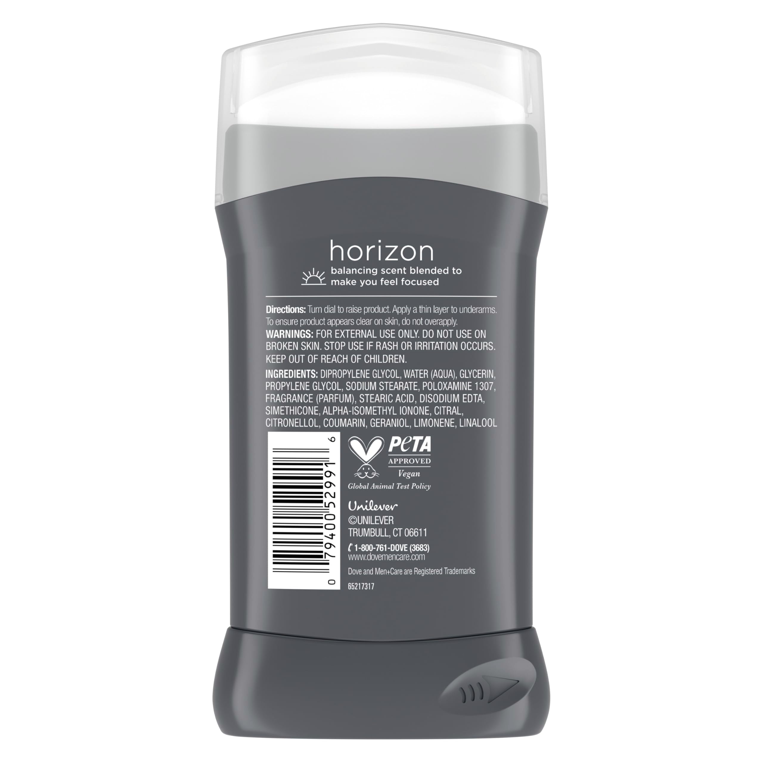 Cruelty-free and PETA-certified Horizon deodorant from Dove Men+Care.