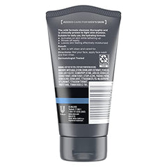 Dove Men+Care Hydrate Face Wash bottle side view shows compact, travel-friendly packaging.