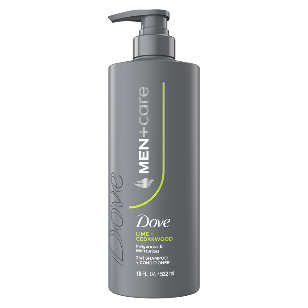 Dove Men+Care Lime & Cedarwood 2in1 bottle for everyday cleansing and conditioning