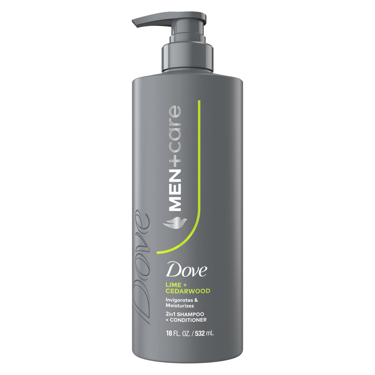 Dove Men+Care Lime & Cedarwood 2in1 bottle for everyday cleansing and conditioning