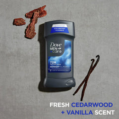 Dove Men+Care Midnight Classico deodorant stick ready for daily protection.