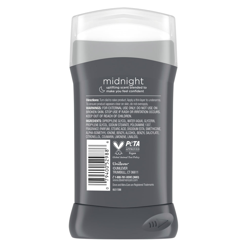 Dove Men+Care mood-boosting scent with bergamot and white amber fragrance.